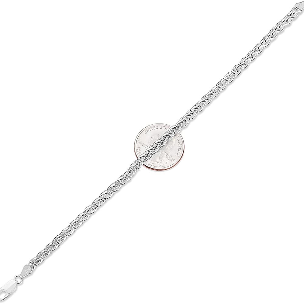 New S925 Sterling Silver Hallmarked Solid Silver 4mm Twisted Rope Chain Bracelet - Picture 7 of 14
